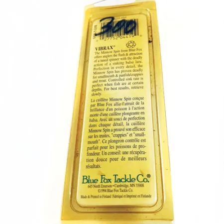 Blue Fox Vibrax Minnow Spin 2 Sukriukė, Oranžinė/Geltona, 9g, #5581