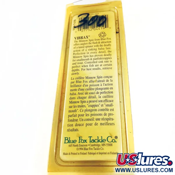 Blue Fox Vibrax Minnow Spin 2 Sukriukė, Oranžinė/Geltona, 9g, #5581