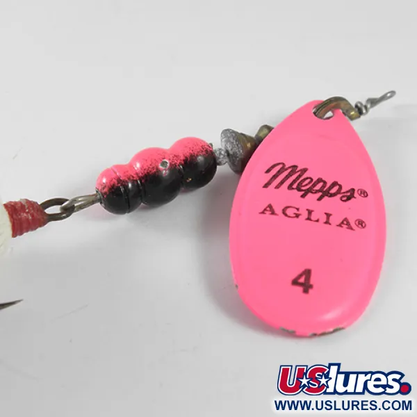 Mepps Aglia 4 dressed Sukpė, Fluorescent Pink, 10g, Puoštas trišakis, #1755