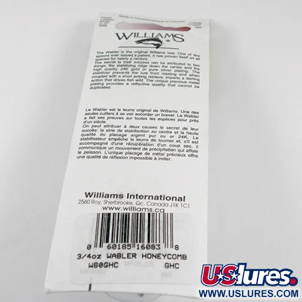 Williams Wabler W60 Blinkė, Auksuota, 21g, Korio tekstūra, #1763