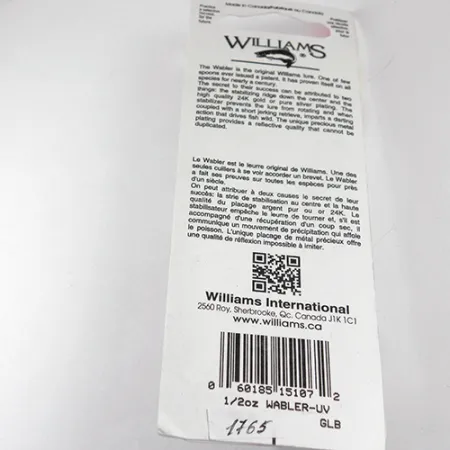 Williams Wabler W50 Blizgė, Sidabras/Mėlyna, 14g, Glow, #1765
