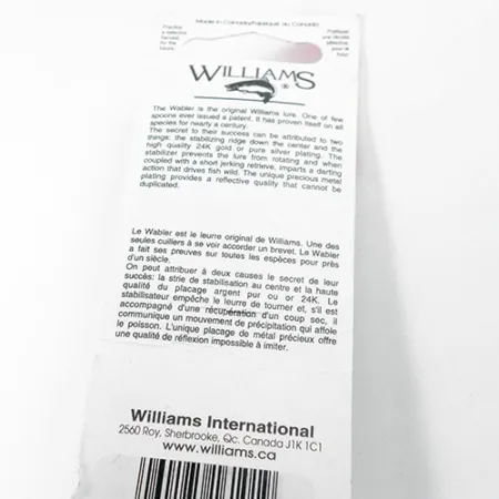 Williams Wabler W60 Blisgė, Sidabras / Rudas, 21g, Sidabruota, #1804