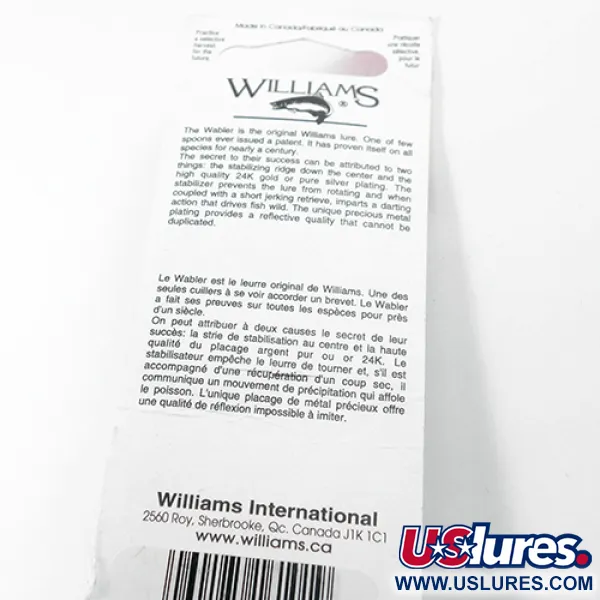 Williams Wabler W60 Blisgė, Sidabras / Rudas, 21g, Sidabruota, #1804