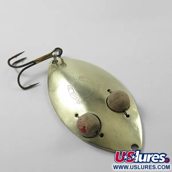 Lucky Strike Gold Red Flash Blizgė, Žalvaris, 21g, Medinės akys, #1840