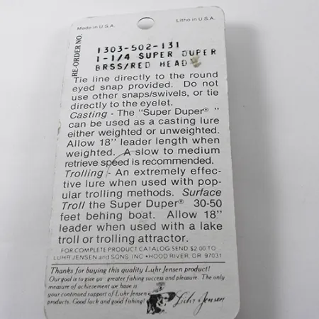 Luhr Jensen Super-Duper 502 Blisgė, Auksinė / Raudona, 2,5g, #1878