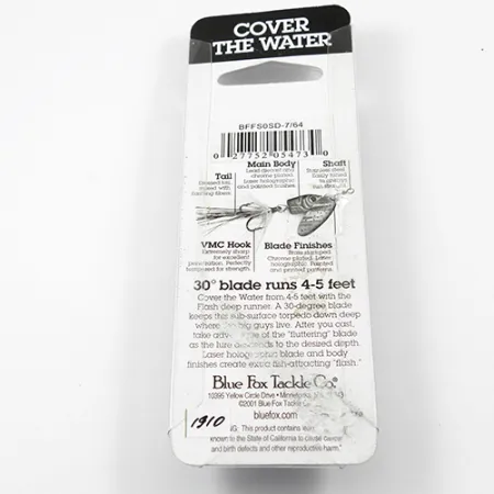 Blue Fox Flash Deep Runner, Vaivorykštinis, 3,3g, VMC kablys, #1910