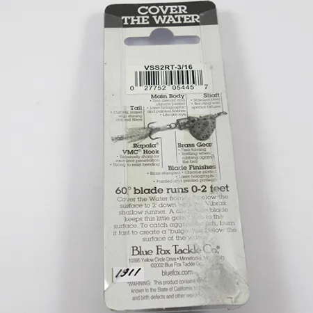 Blue Fox Vibrax Shallow Blystė, Rainbow, 8g, Sekliems vandenims, #1911