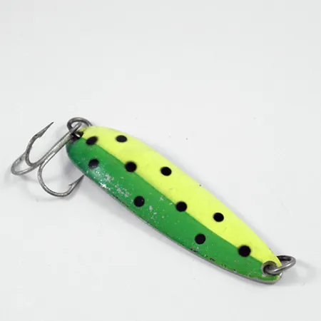 Luhr Jensen Krocodile Die #4 Blizgė, Geltona/Žalia/Nikelis, 14g, #1983