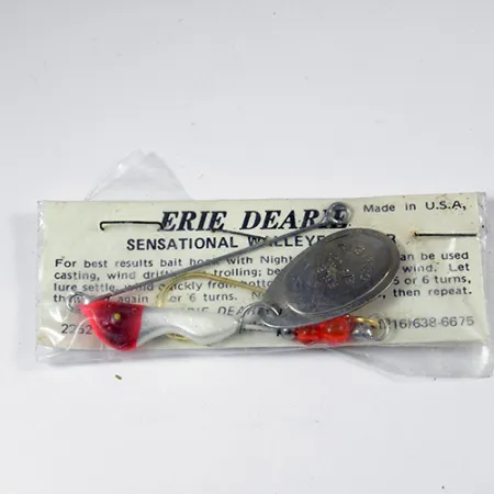 Erie Dearie Walleye Killer Sukrė, Nikelis/Balta/Raudona, 14g, #2008