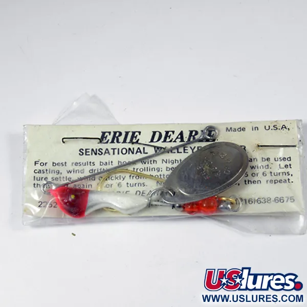 Erie Dearie Walleye Killer Sukrė, Nikelis/Balta/Raudona, 14g, #2008