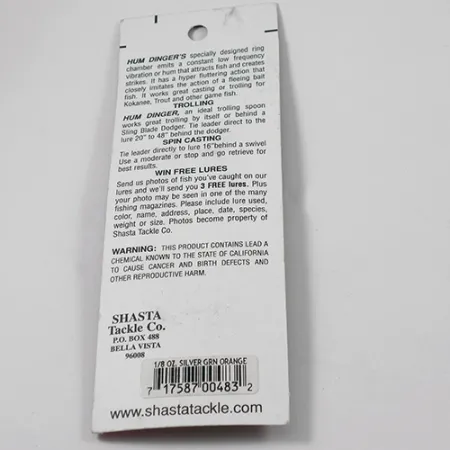 Shasta Humdinger Blinkė, Raudona/Ruda Metal, 3.5g, Vibracija, #2048