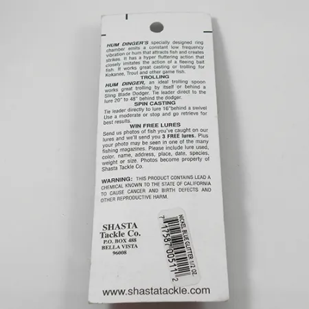 Shasta Humdinger Blizgė, Nikelis / Mėlyna, 14g, #2049