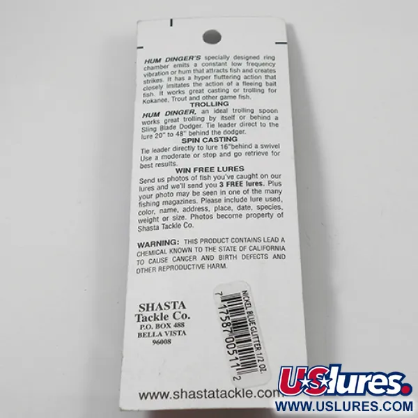 Shasta Humdinger Blizgė, Nikelis / Mėlyna, 14g, #2049