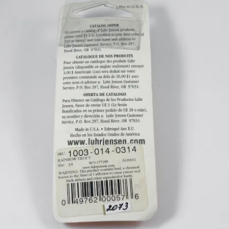 Luhr Jensen Krocodile Die #3 Blisgė, Rainbow Trout, 10g, JAV, #2073
