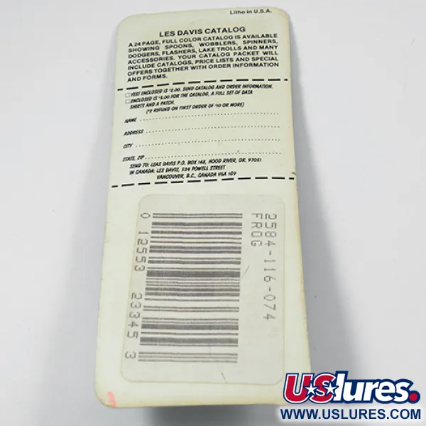 Luhr Jensen Les Davis Bang Tail Sukriukė, Frog, 2g, Aukso Lapelis, #2077