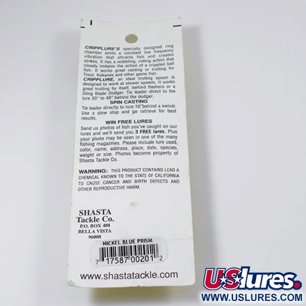 Shasta Cripplure Blizgė, Nikelis/Mėlyna, 7g, Vibracijos kamera, #2103