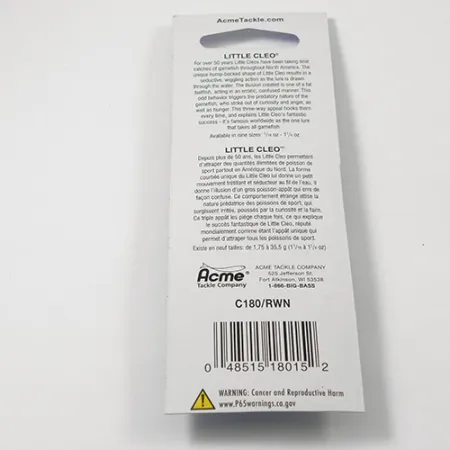 Acme Little Cleo Blizgė, Raudona / Balta, 3,5g, kuprota forma, #2218