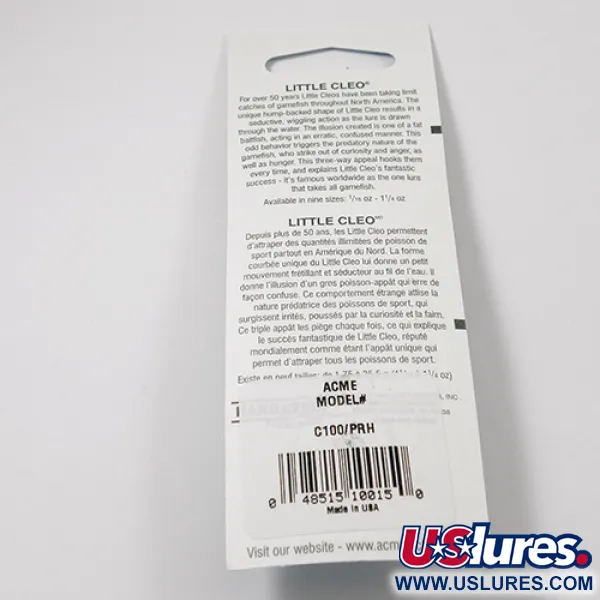 Acme Little Cleo Blizgė, Balta / Raudona, 9,5g, Nenaudota, #2219