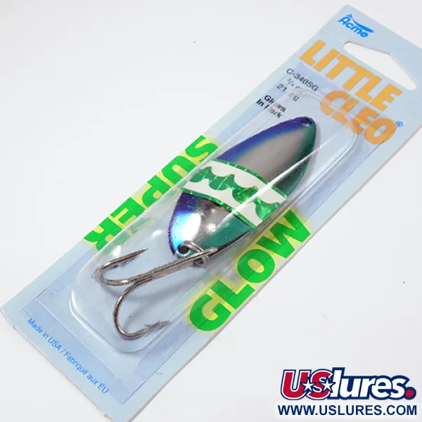 Acme Little Cleo Glow Blizgė, Mėlyna-Žalia, 21g, Švytinti, #C340TSG/BGD