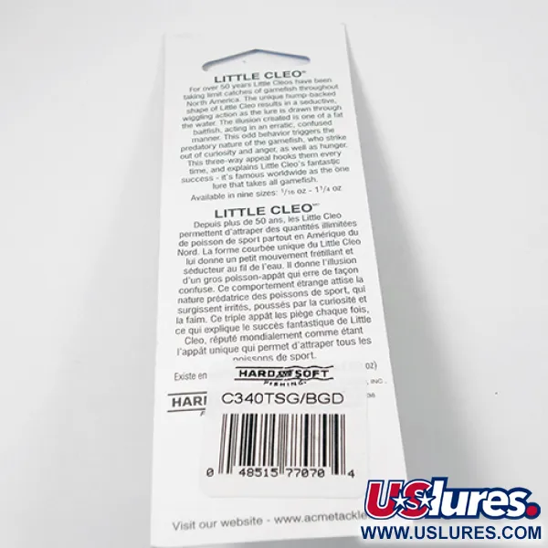 Acme Little Cleo Glow Blizgė, Mėlyna-Žalia, 21g, Švytinti, #C340TSG/BGD