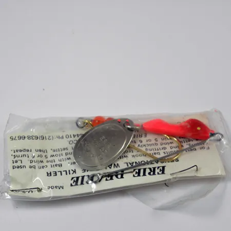 Erie Dearie Walleye Killer Sukrė, Nikelis / Raudona, 9g, Vintage, #2226