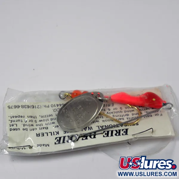Erie Dearie Walleye Killer Sukrė, Nikelis / Raudona, 9g, Vintage, #2226