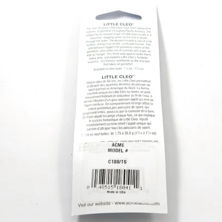 Acme Little Cleo Blizgė, Geltona/Oranžinė/Nikelis, 3,5g, Kupra, #2713