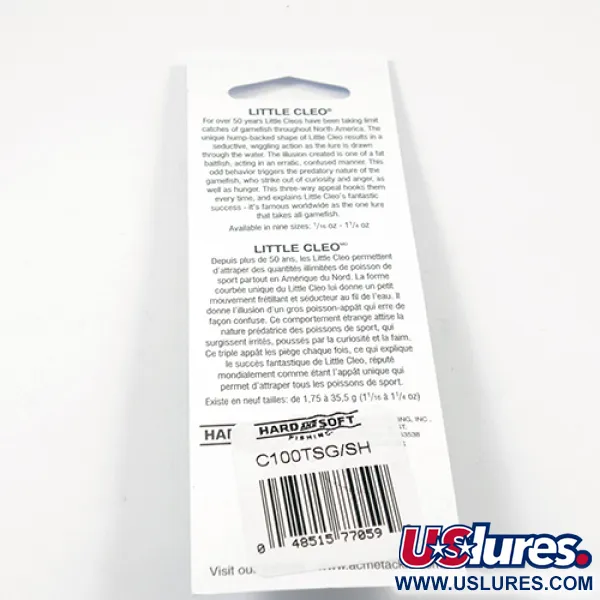 Acme Little Cleo Glow Blizgė, Nikelis/Rožinė/Geltona UV, 9.5g, #2245