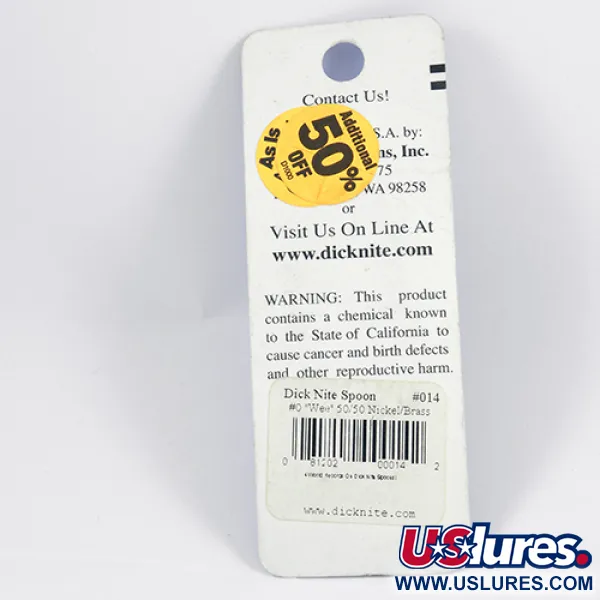 Dick Nite #0 Blizgė, Auksas / Nikelis, 2cm, Klasika, #2309