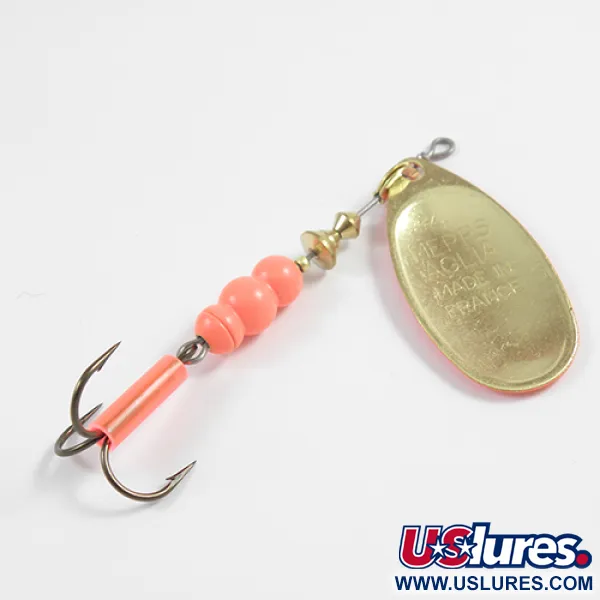 Mepps Aglia Hot 4 Sukriukė, Hot (Fluor. Oranžinė/Žalvaris), 9g, #2350