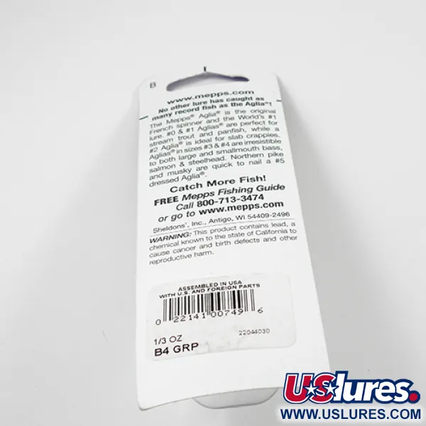 Mepps Aglia 4 Platinum Sukriukė, Platinum Green, 9g, JAV modelis, #2362