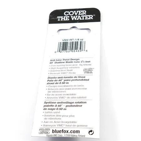 Blue Fox Vibrax Shallow Suktukė, Vaivorykštinis upėtakis, 4g, #2410