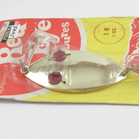 Hofschneider Red Eye Wiggler Blisgė, Auksinė, 28g, Raudonos akys, #2442