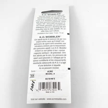 Acme K.O. Wobbler UV Blizgė, Nikelis/UV Orange, 14g, UV aktyvi, #2446