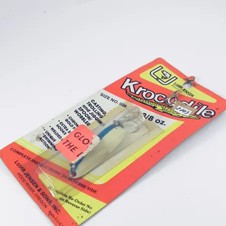 Luhr Jensen Krocodile Die #3 Glow Blisgė, Balta/Mėlyna, 14g, #2803