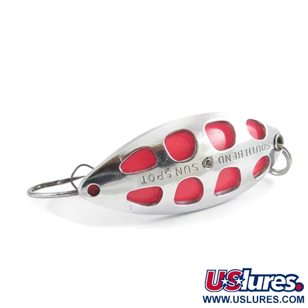 South Bend Sun Spot Blizgė, Nikelis / Raudona, 14g, nevažiažolė, #2807