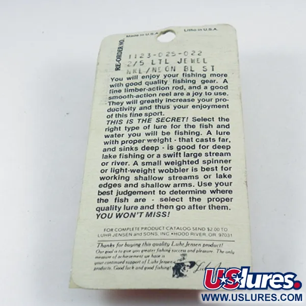 Luhr Jensen Little Jewel Blystė, Nikelis/Mėlyna, 14g, Vintage, #2883