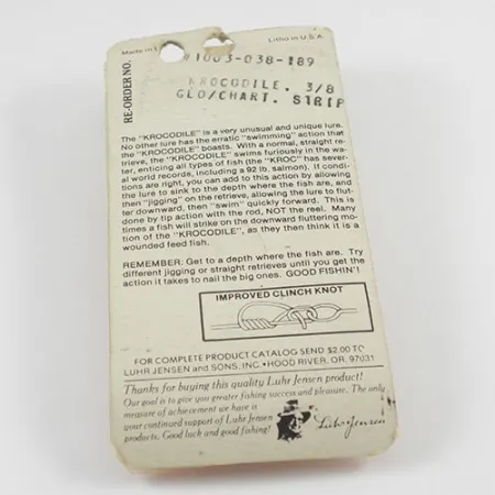 Luhr Jensen Krocodile Die #3 Glow, Balta/Geltona, 14g, Blizgė, #2935