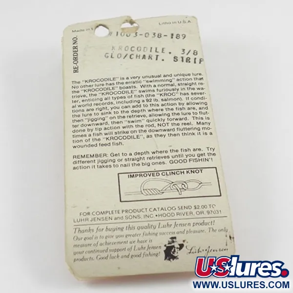 Luhr Jensen Krocodile Die #3 Glow, Balta/Geltona, 14g, Blizgė, #2935