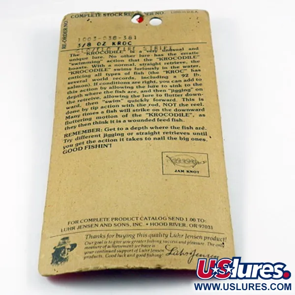 Luhr Jensen Krocodile Die #3 Blisgė, Balta/Raudona Glow, 17,7g, #2936