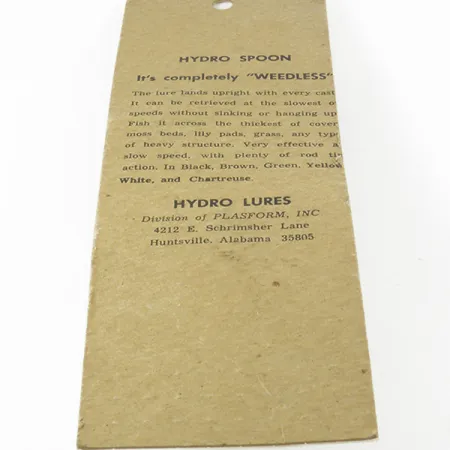 Hydro Lures Weedless Hydro Spoon, Geltona, 14g, Žolinis, #9312