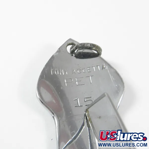 Tony Accetta Pet Spoon 15 Blizgė, Nikelis, 14g, Su apsauga, #3511
