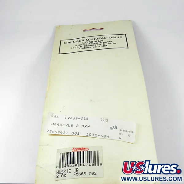 Dardevle Huskie Junior Blizgė, Juoda/Balta/Nikelis, 58g, #3537