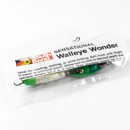 South Bend Walleye Wonder 3 Spinner, Žalia-Balta, 17g, Auksinis kablys, #3697