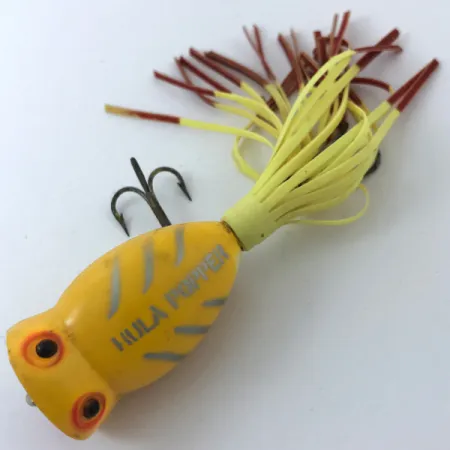 Fred Arbogast Hula Popper Paviršinis Masalas, Yellow, 8g, #3798