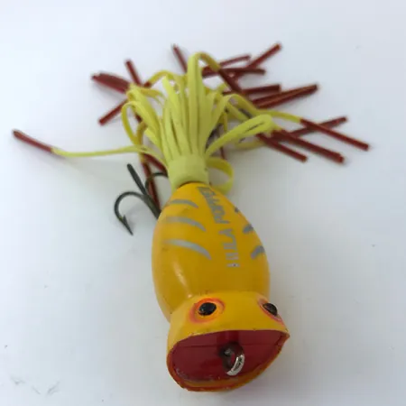 Fred Arbogast Hula Popper Paviršinis Masalas, Yellow, 8g, #3798