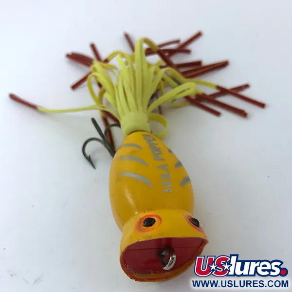 Fred Arbogast Hula Popper Paviršinis Masalas, Yellow, 8g, #3798