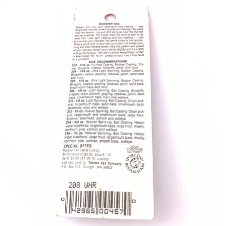 Worden’s Original Rooster Tail Sukrė, Sidabrinė, 3.54g, Plunksna, #3929