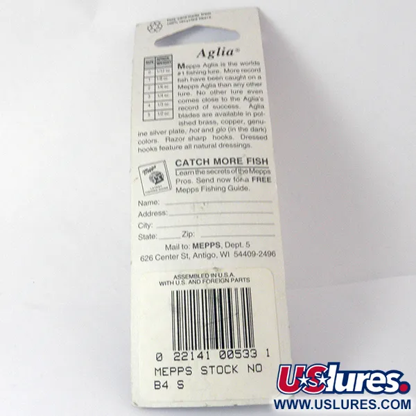 Mepps Aglia 4 Sukriukė, Sidabrinė, 9.4g, Raudonas Vamzdelis, #3942