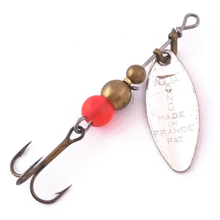 Mepps Aglia Long 0 UV Sukrė, Nikelis/Oranžinė, 2.6g, UV, #3984